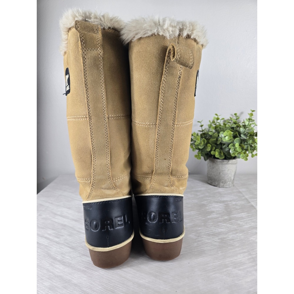 Sorel Tofino Women Tan Black Waterproof Suede Faux Fur Winter Boots SIZE 10 - Picture 6 of 16